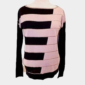 DKNY Graphic Knit Viscose/Metallic Sweater- Sz. Med